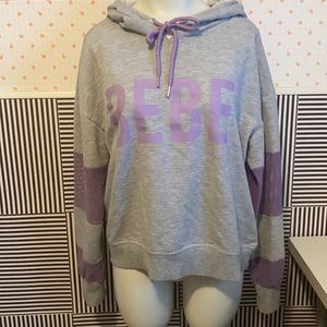 BEBE mesh sleeve hoodie